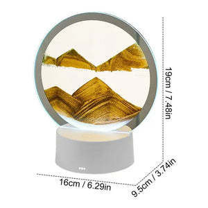 3D Moving Sand Art Picture round Glass Hourglass Night Light Bedside Lamp LED Flowing Sand Painting Table Lamp Home Ornaments