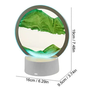 3D Moving Sand Art Picture round Glass Hourglass Night Light Bedside Lamp LED Flowing Sand Painting Table Lamp Home Ornaments