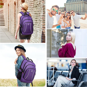 "17.3-Inch Travel Laptop Backpack – Water-Resistant, RFID Anti-Theft for School & Casual Use (Purple)"