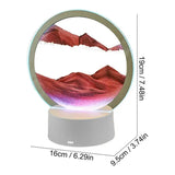 3D Moving Sand Art Picture round Glass Hourglass Night Light Bedside Lamp LED Flowing Sand Painting Table Lamp Home Ornaments