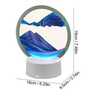 3D Moving Sand Art Picture round Glass Hourglass Night Light Bedside Lamp LED Flowing Sand Painting Table Lamp Home Ornaments