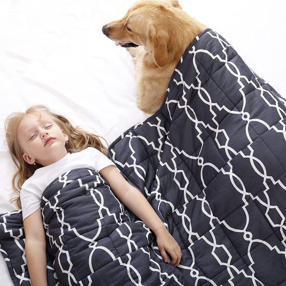 Weighted Blanket Kids 2 Pounds 36X48 in 100% Oeko-Tex Natural Egyptian Cotton 1200TC Toddler Weighted Blanket