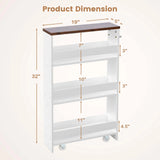 Rolling Kitchen Slim Storage Cart Mobile Shelving Organizer W/ Handle