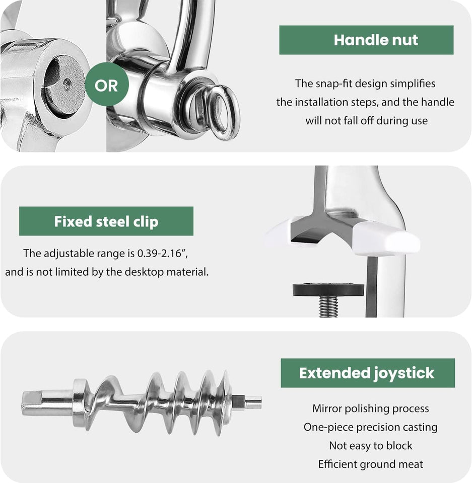 Meat Grinder 304 Stainless Steel Heavy Duty Manual Meat Grinder #12