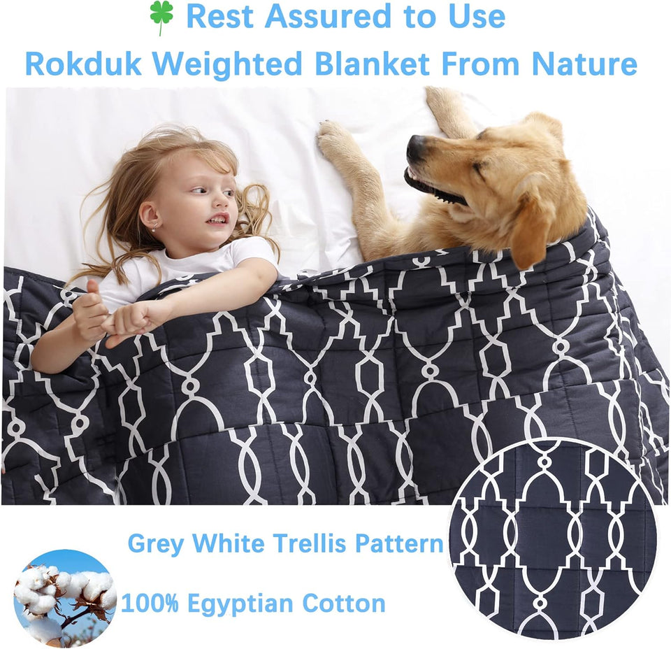 Weighted Blanket Kids 2 Pounds 36X48 in 100% Oeko-Tex Natural Egyptian Cotton 1200TC Toddler Weighted Blanket