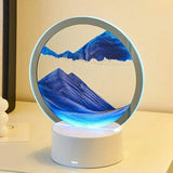 3D Moving Sand Art Picture round Glass Hourglass Night Light Bedside Lamp LED Flowing Sand Painting Table Lamp Home Ornaments