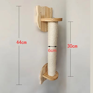 Wall-Mounted Cat Ladder Bridge for Scratching Post - Sisal Rope Cat Tree Step for Climbing Pet Furniture