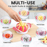 3.5 Inch Apple Slicer - Professional Apple Cutter - Stainless Steel Apple Corer - Super Sharp Apple Slicer and Corer - Apple Corer Tool with 8 Sharp Blades(Pink)