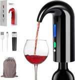 Electric Wine Aerator, Electric Wine Pourer and Wine Dispenser Pump, Multi-Smart Automatic Filter Wine Dispenser with USB Rechargeable for Travel, Home and Bar(Black)