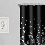 Sylvia Printed Faux Silk Fabric Shower Curtain, Black and White, 70 X 72 Inches