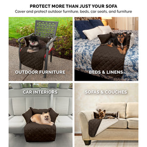 Pet Furniture Cover | Sofa Buddy Reversible Furniture Cover Protector Pet Bed for Dogs & Cats, Espresso/Clay, Large