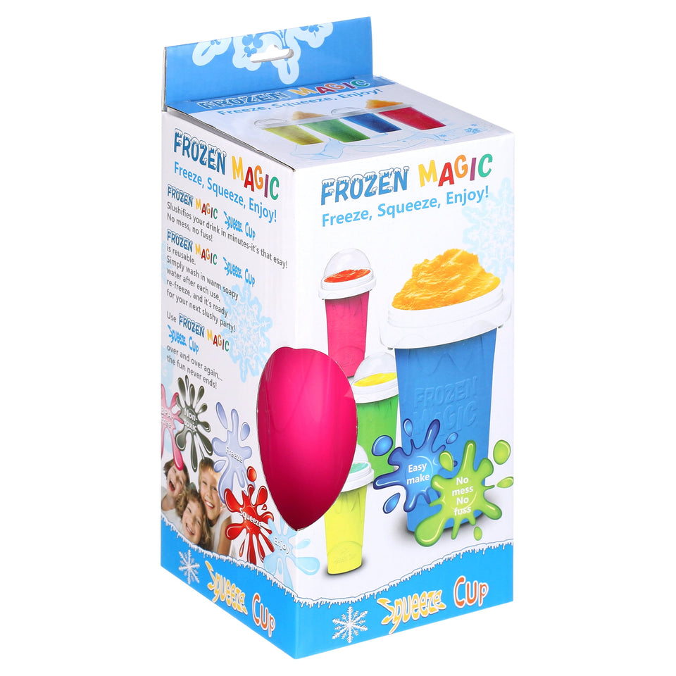 Slushie Cup Maker Squeeze DIY Quick Frozen Magic Cup Slushy with Lids and Straws