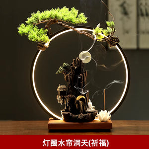 Mountain Backflow Incense Burner Air Freshener Waterfall Incense Holder Humidifier Home Decor Incensario Home Appliances