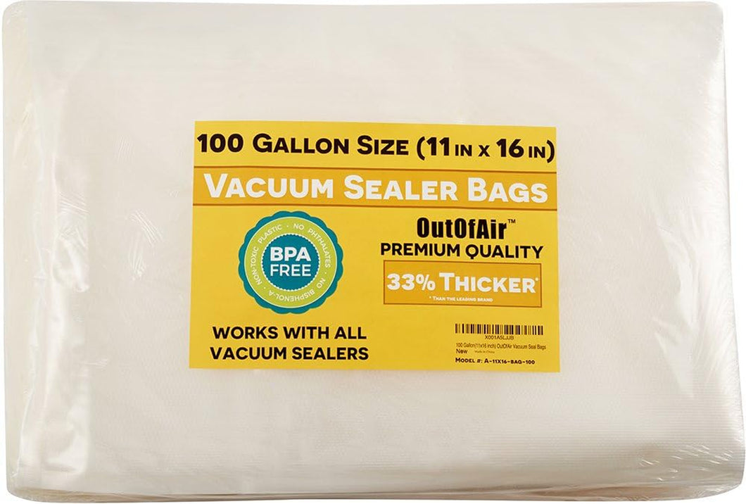 100 Vacuum Sealer Bags: Gallon Size (11